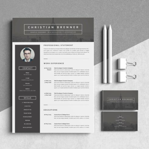 Modern Resume Template 3 Pages cover image.