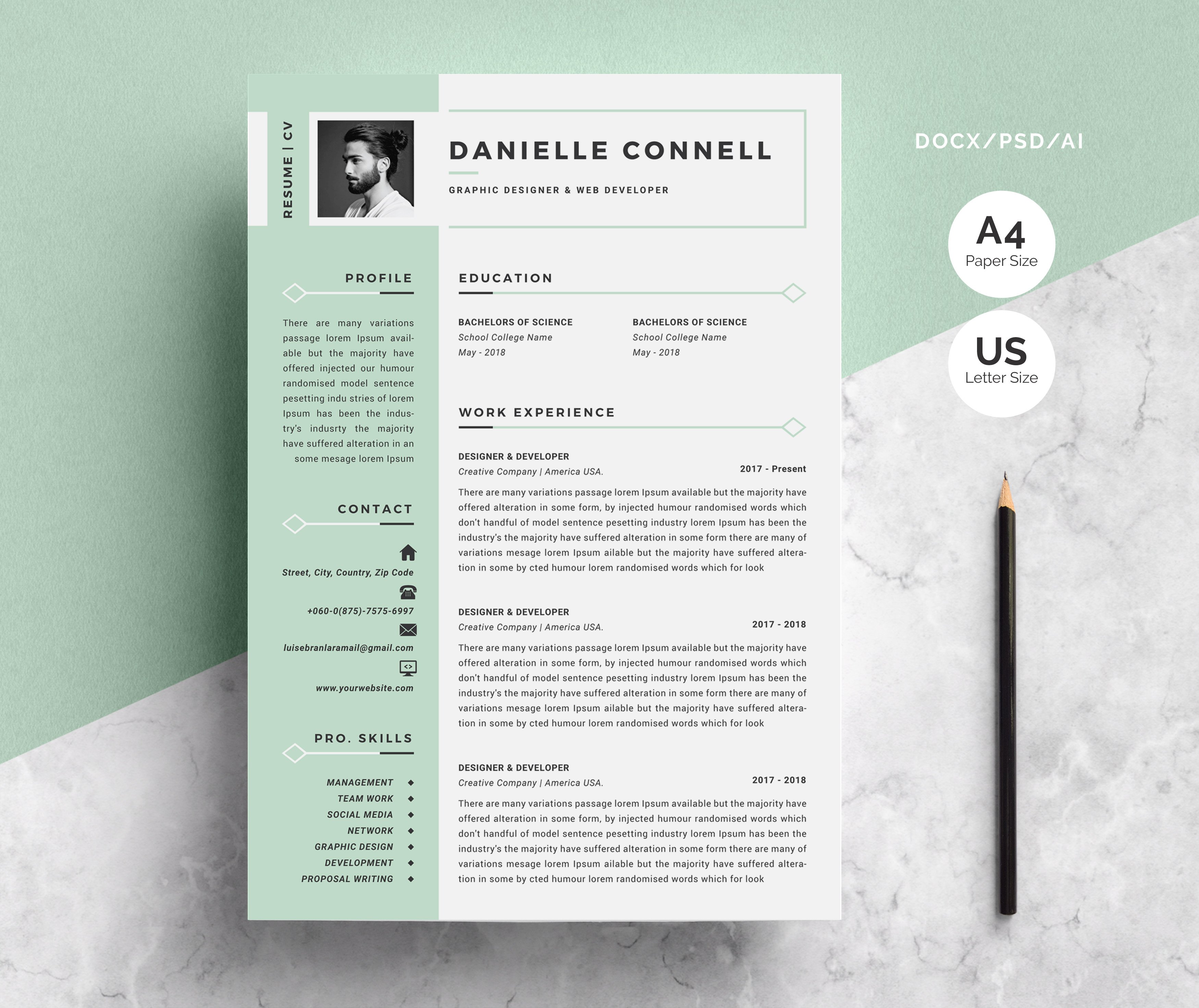 Word Resume Template & Cover Letter cover image.