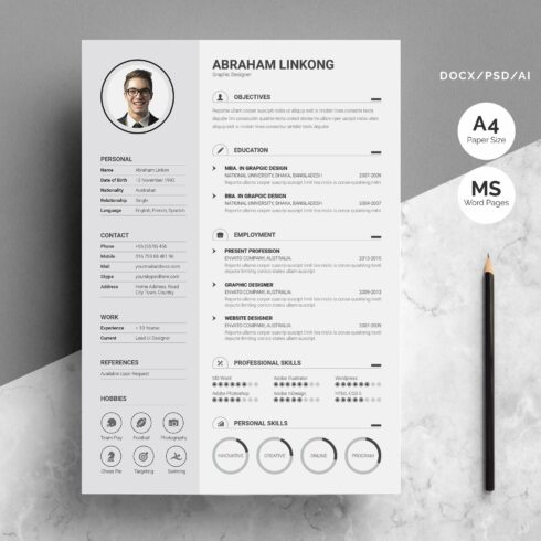 Modern Resume 3 Pages cover image.