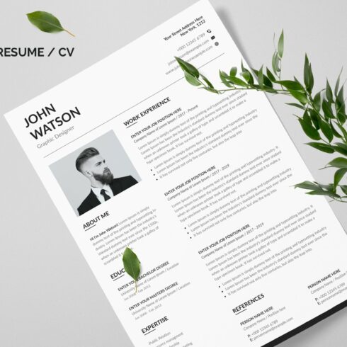 Word Resume Template / CV cover image.