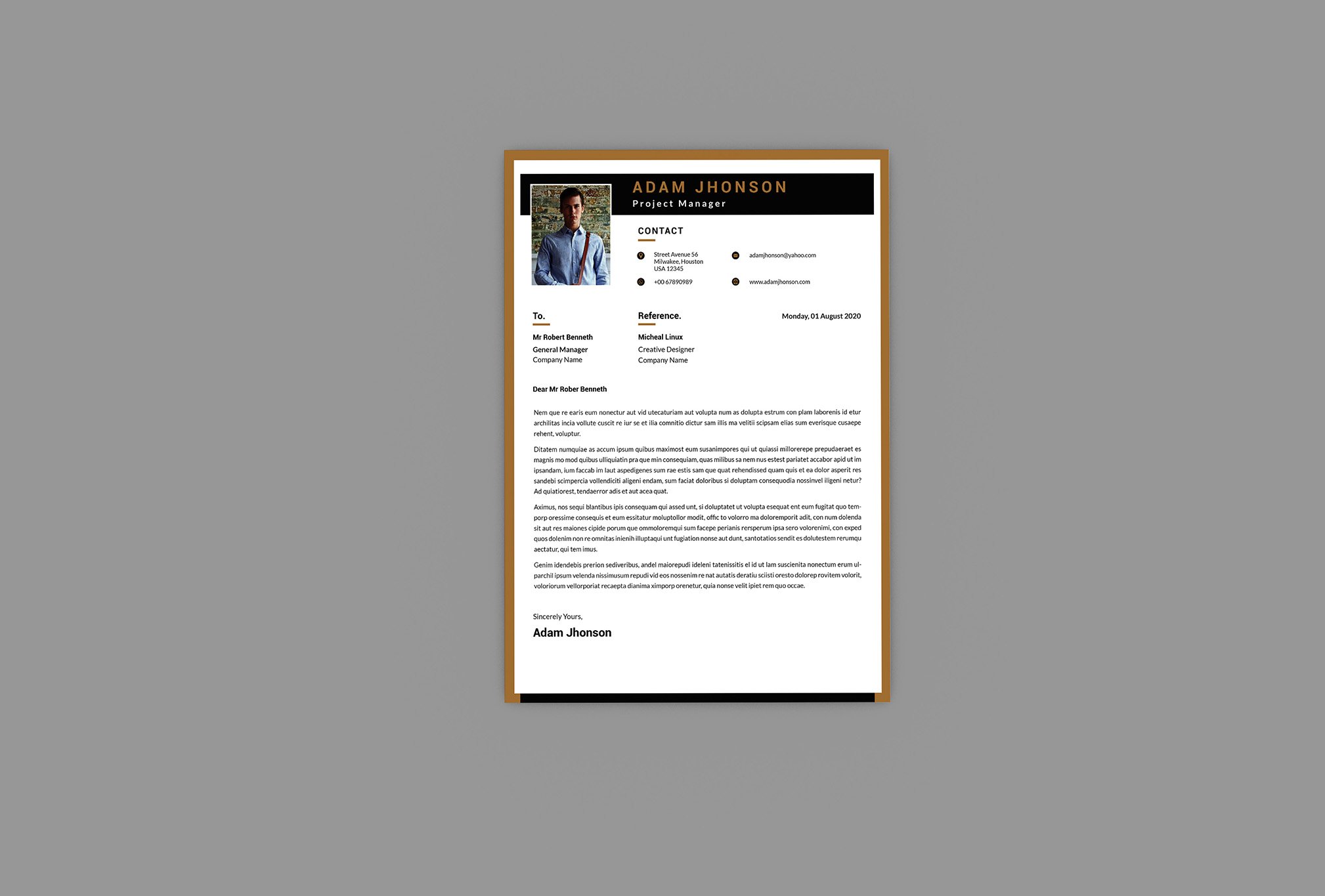 Project Manager Resume Designer preview image.