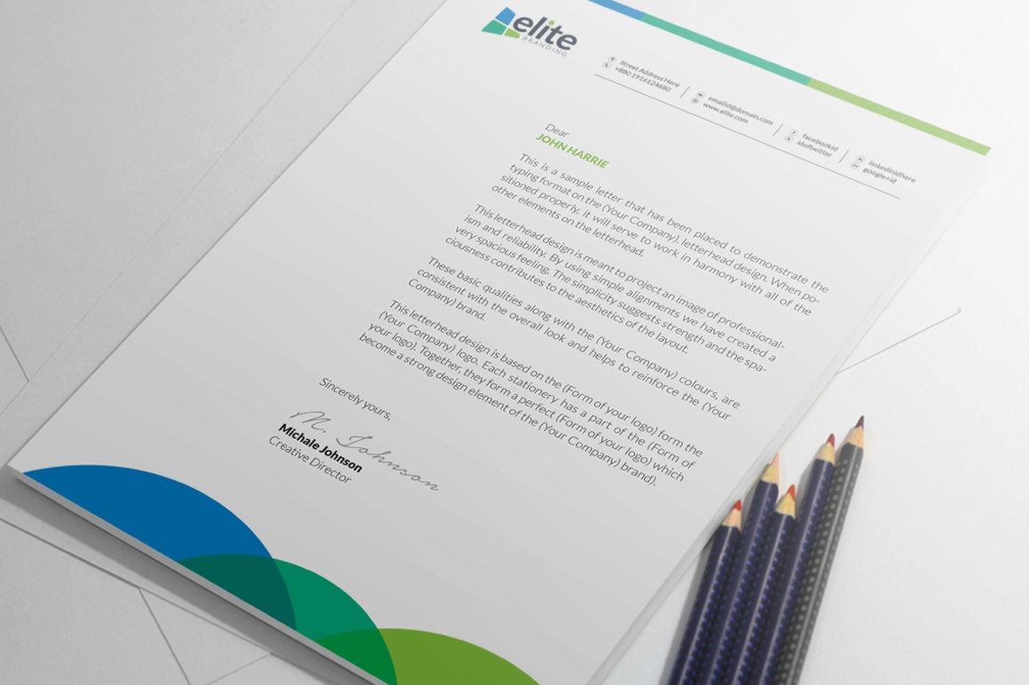 MS Word Letterhead Template preview image.