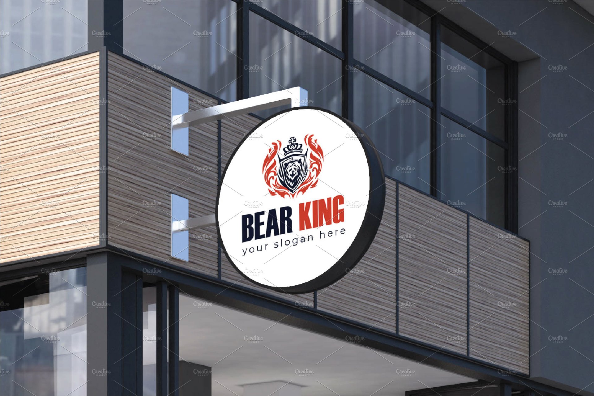 Bear King Logo Template cover image.