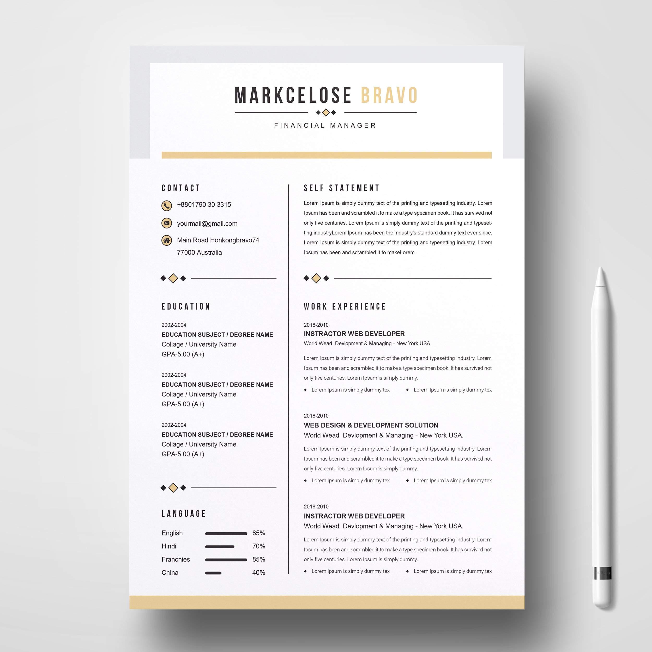 Curriculum Vita | Resume CV Design cover image.