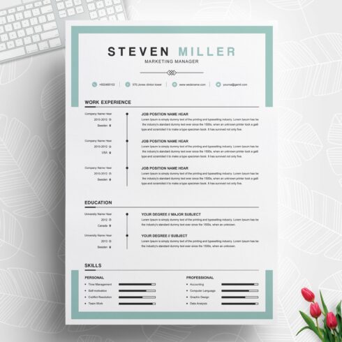 Resume / CV Template cover image.