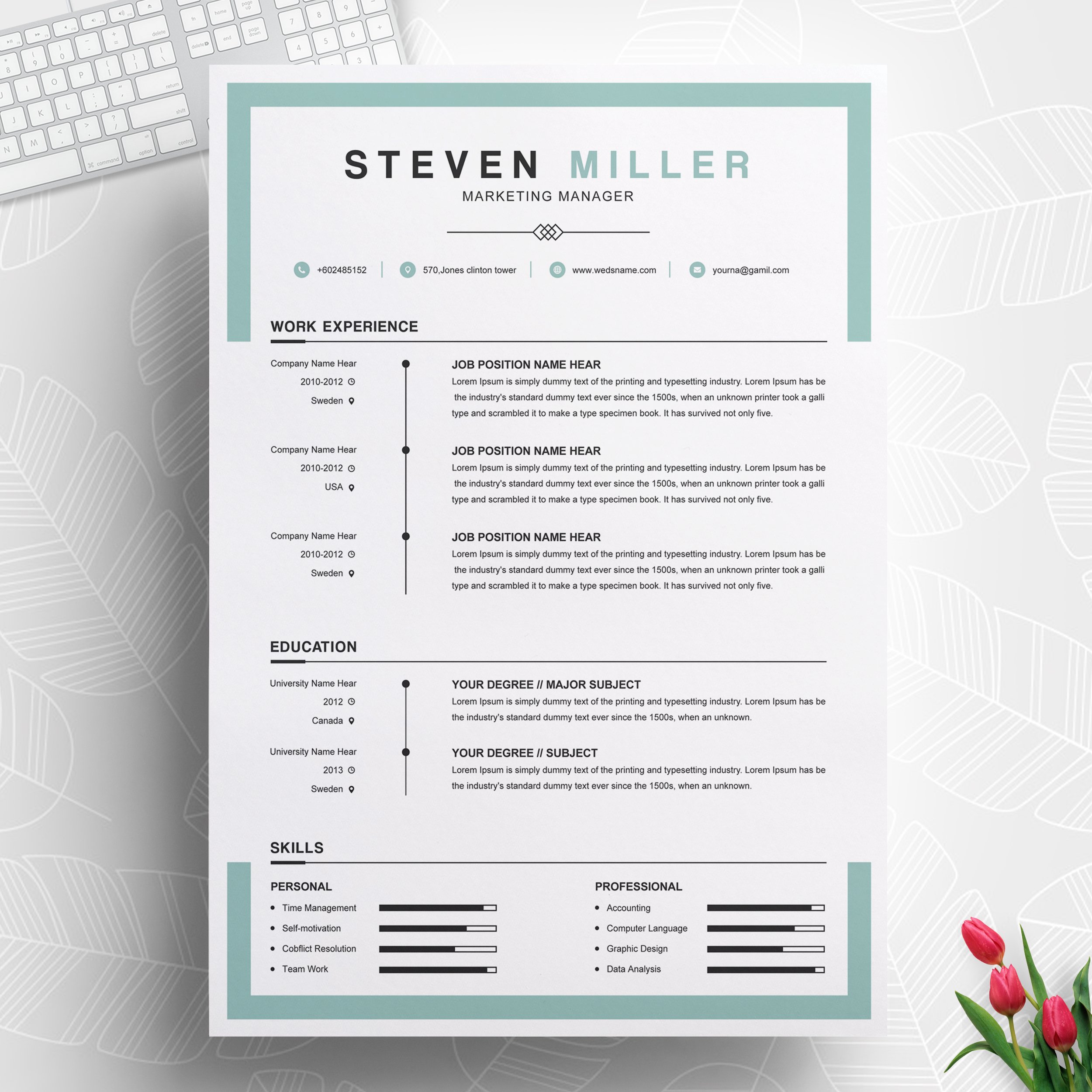 Resume / CV Template cover image.