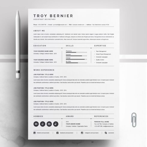 Clean Resume Template cover image.