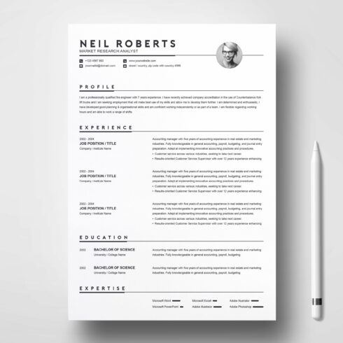 Clean Resume Template | Word CV cover image.