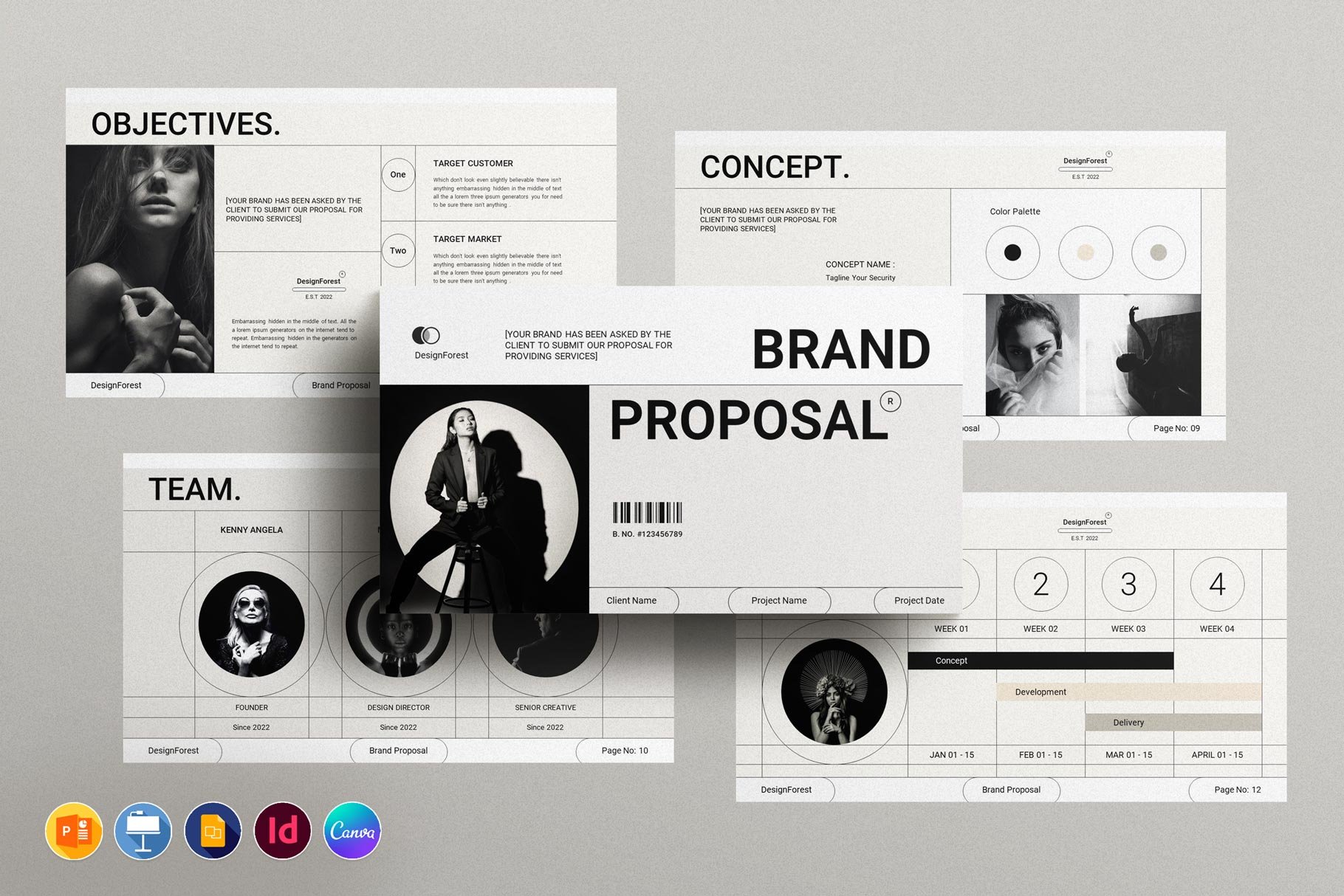 Brand Proposal Presentation Template cover image.