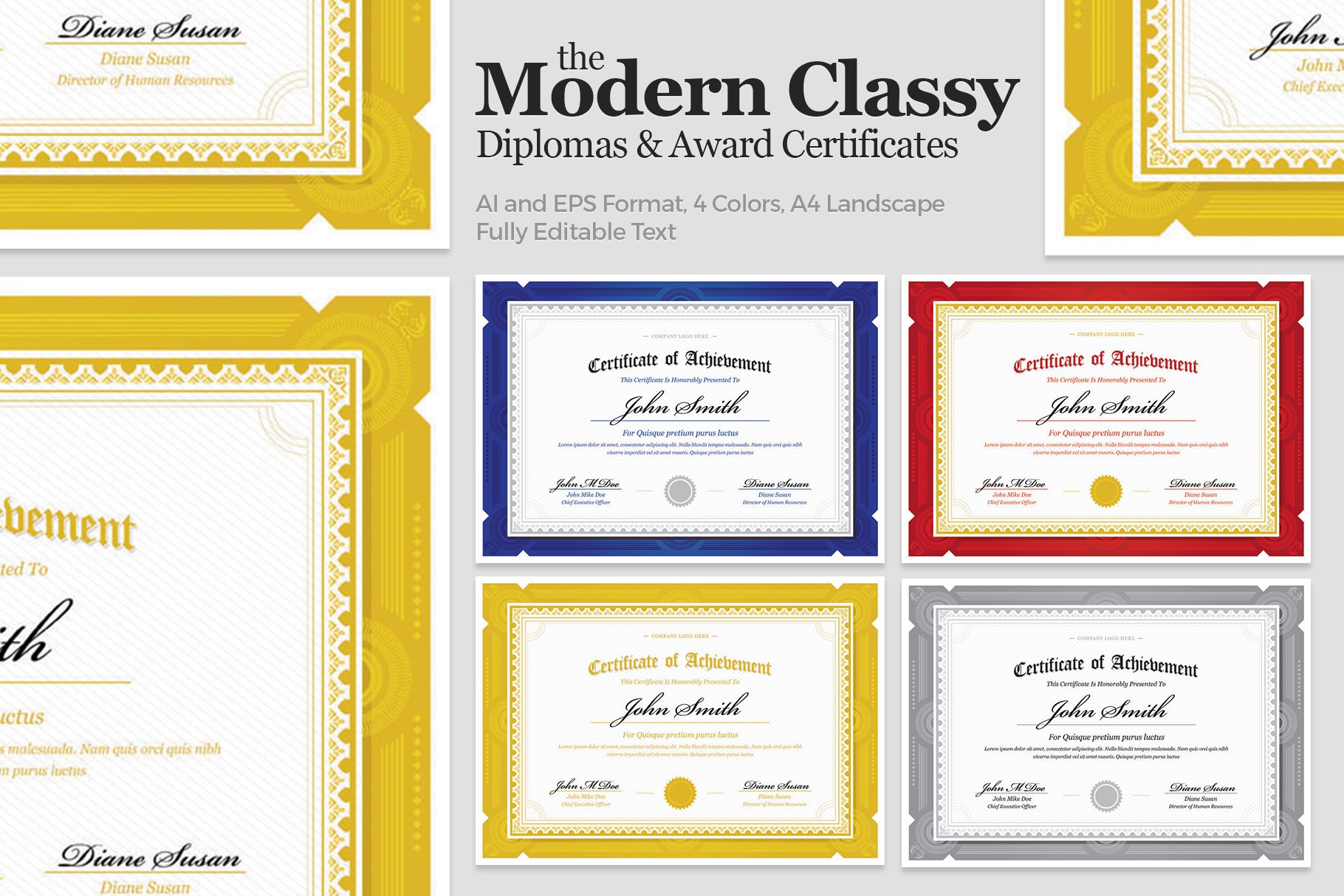 Modern Classy Diploma Certificate cover image.