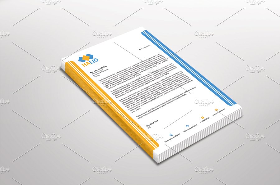 Halio Letterhead Template cover image.