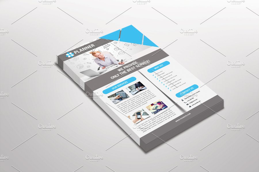 Planner Corporate Flyer Template cover image.