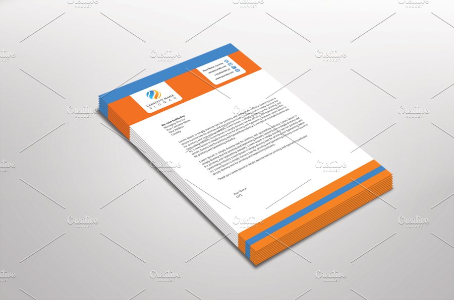 Orangian Letterhead Template cover image.