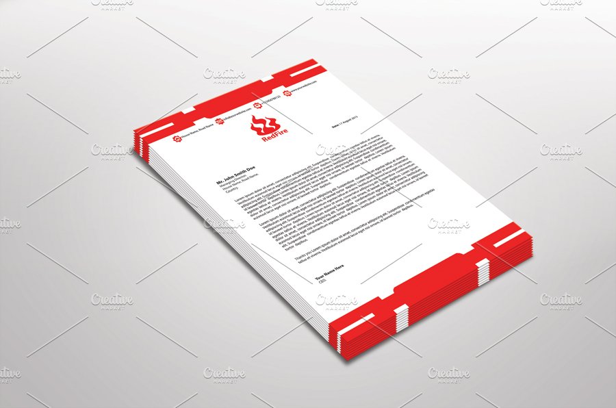 RedFire Letterhead Template cover image.