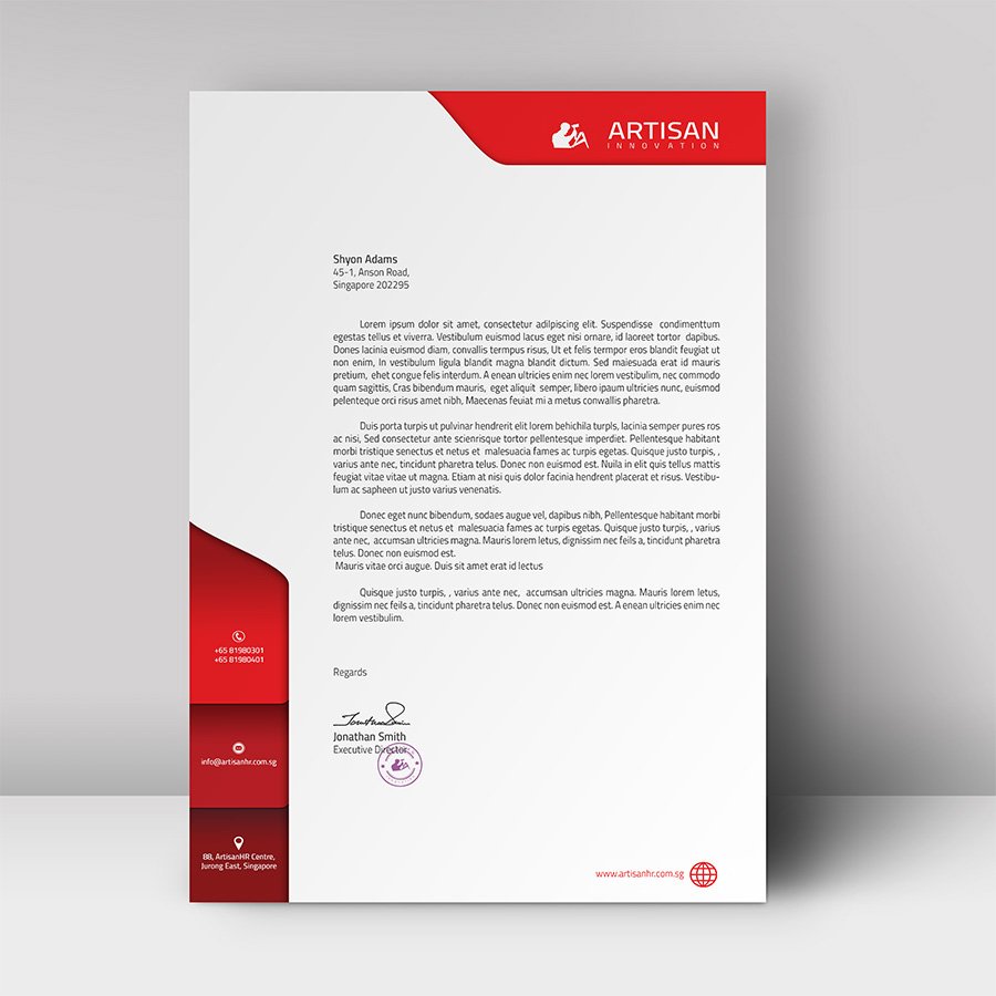 Letterhead preview image.