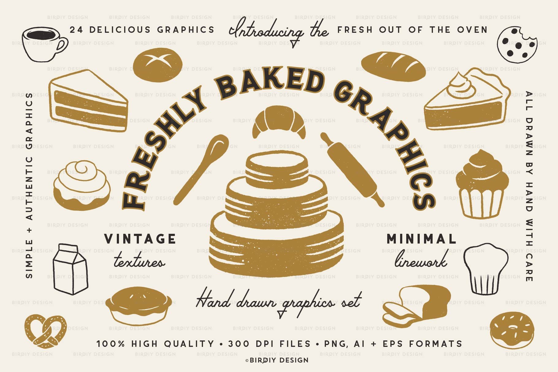 Freshly Baked Graphics Bakery Icons cover image.