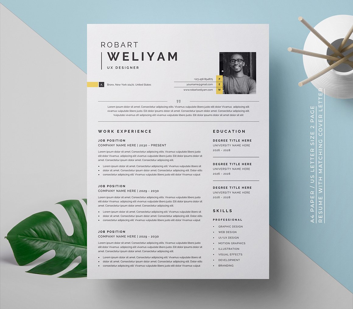 Resume CV / Cover Letter Template cover image.
