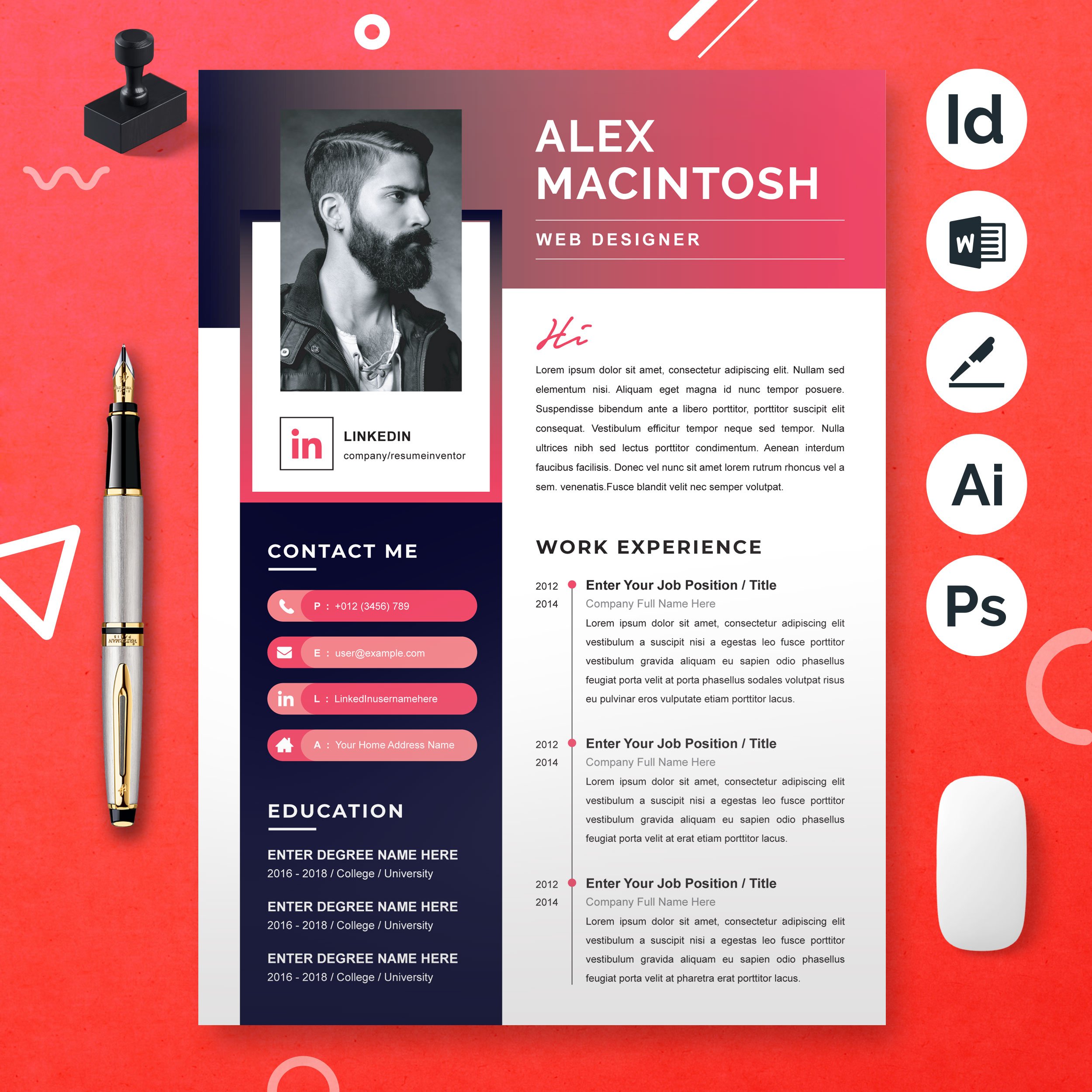 Word Resume Template | Professional cover image.