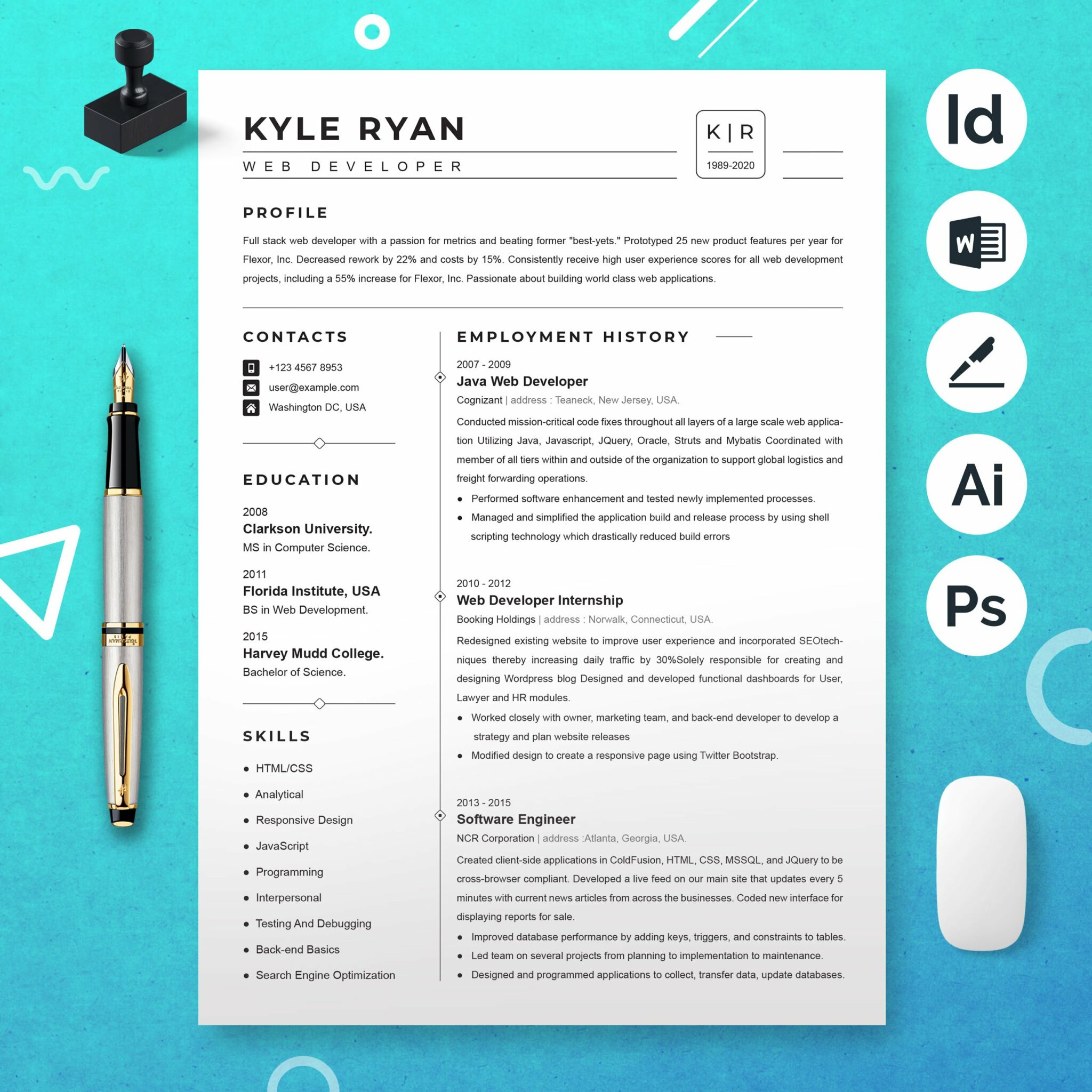 Web Developer Resume Template – MasterBundles