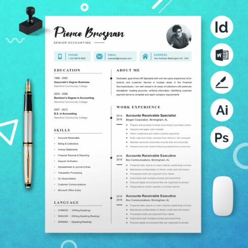 Accountant Resume Template for Word cover image.