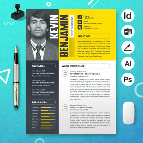 Editable Word CV Template - MS Word cover image.