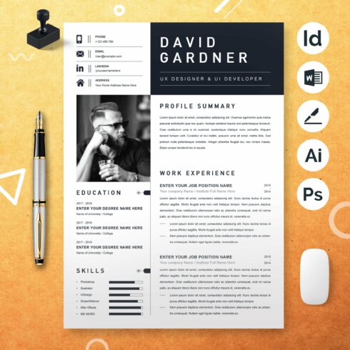 Modern and Creative Resume Template cover image.