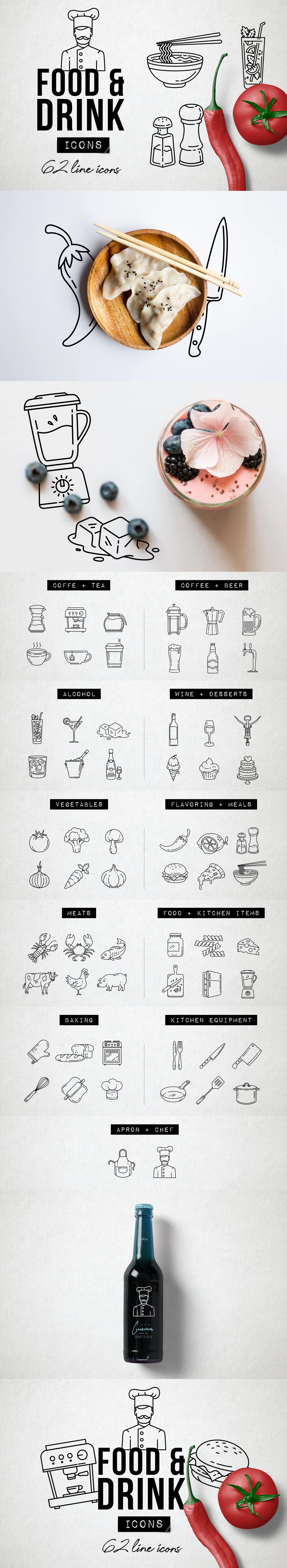 Drink and Food Icons Pack cover image.