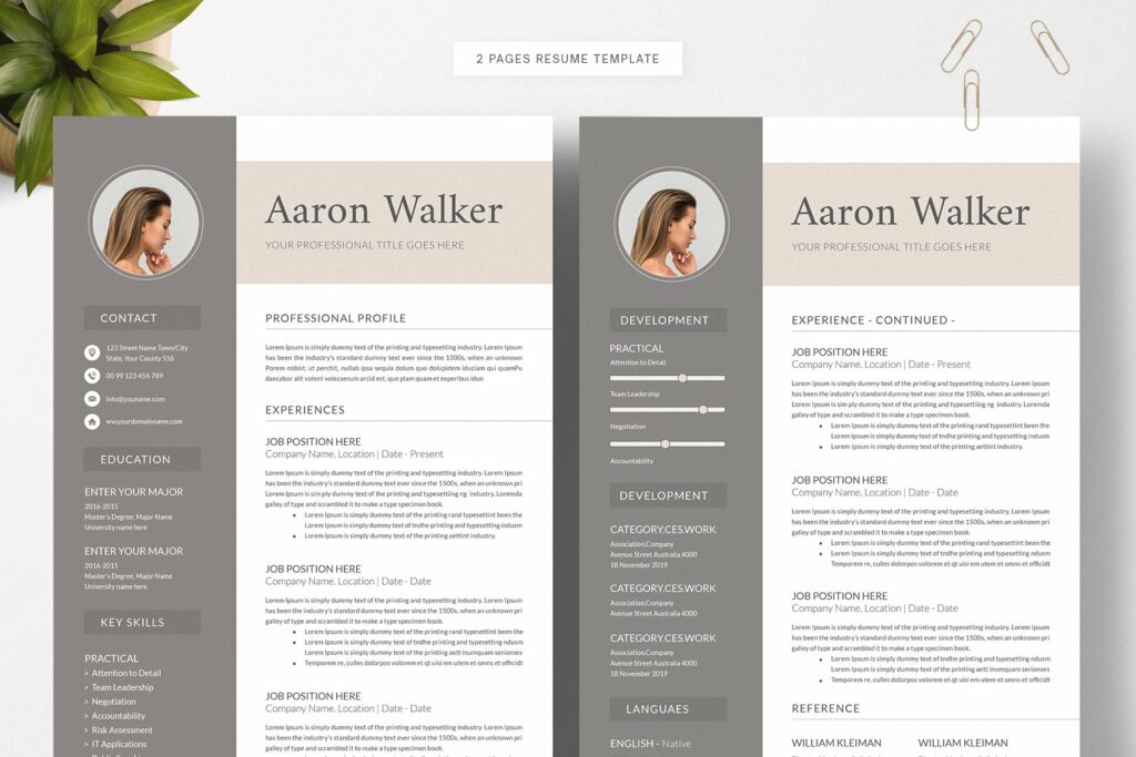 Creative resume template / CV – MasterBundles