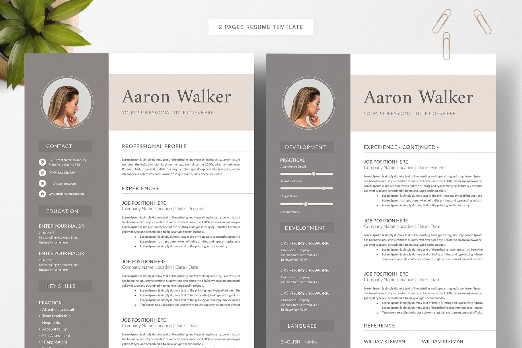 Creative resume template / CV preview image.