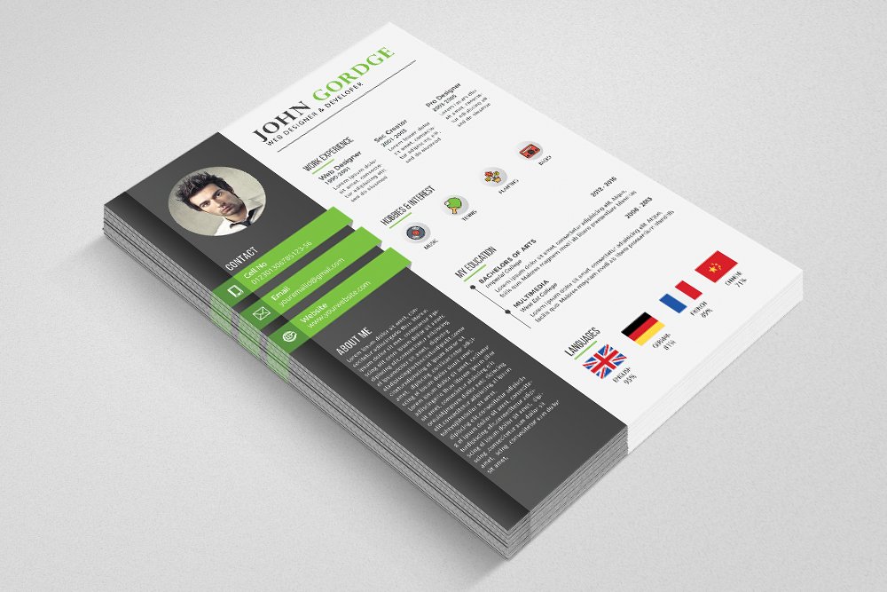 Professional Word CV Template preview image.