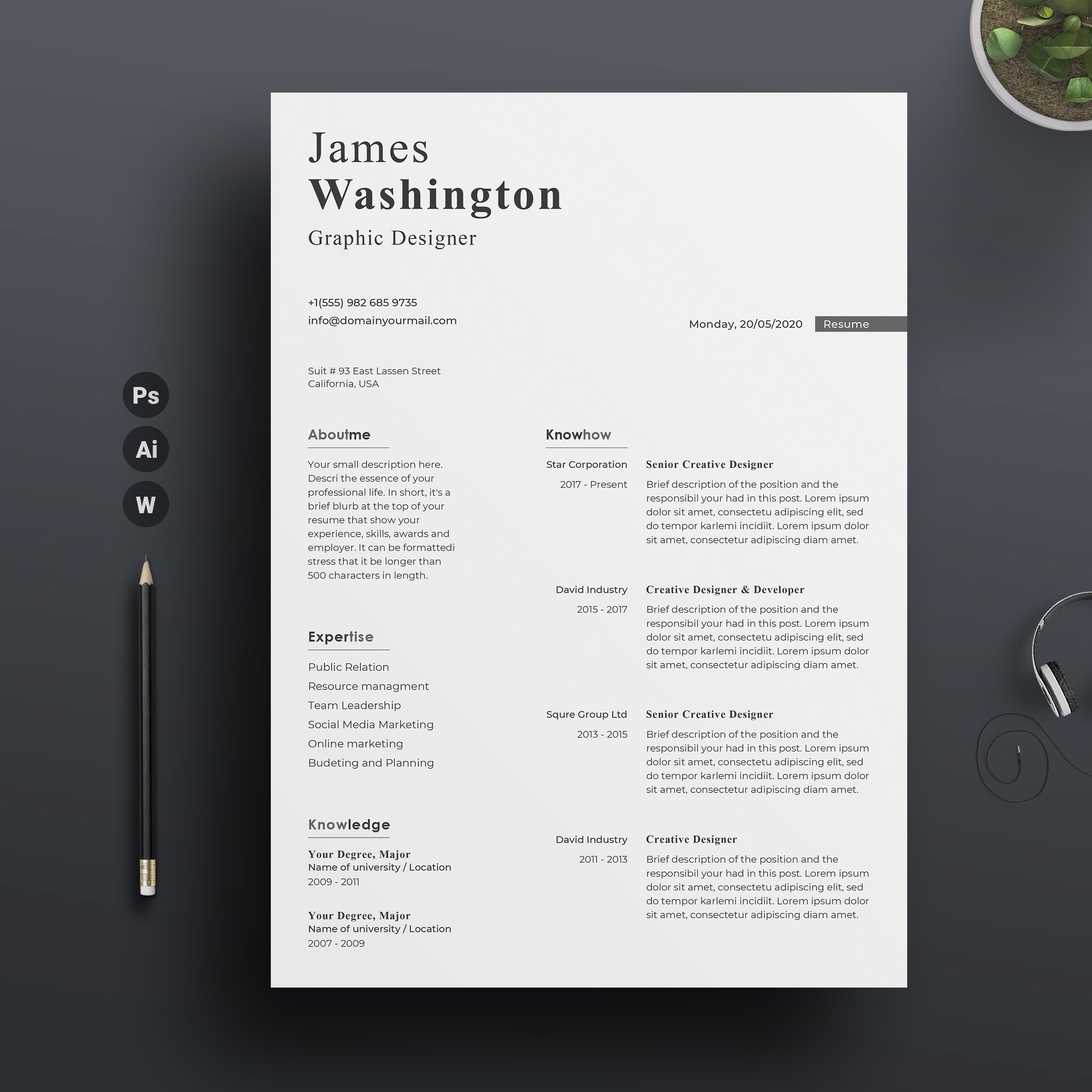 Clean Resume/CV Word cover image.