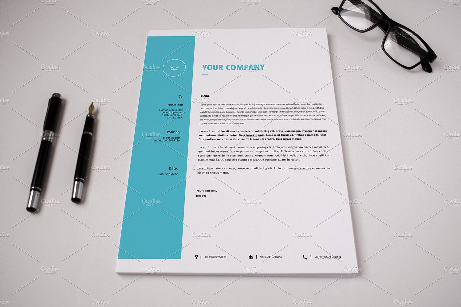 Business Letterhead Template-V11 preview image.
