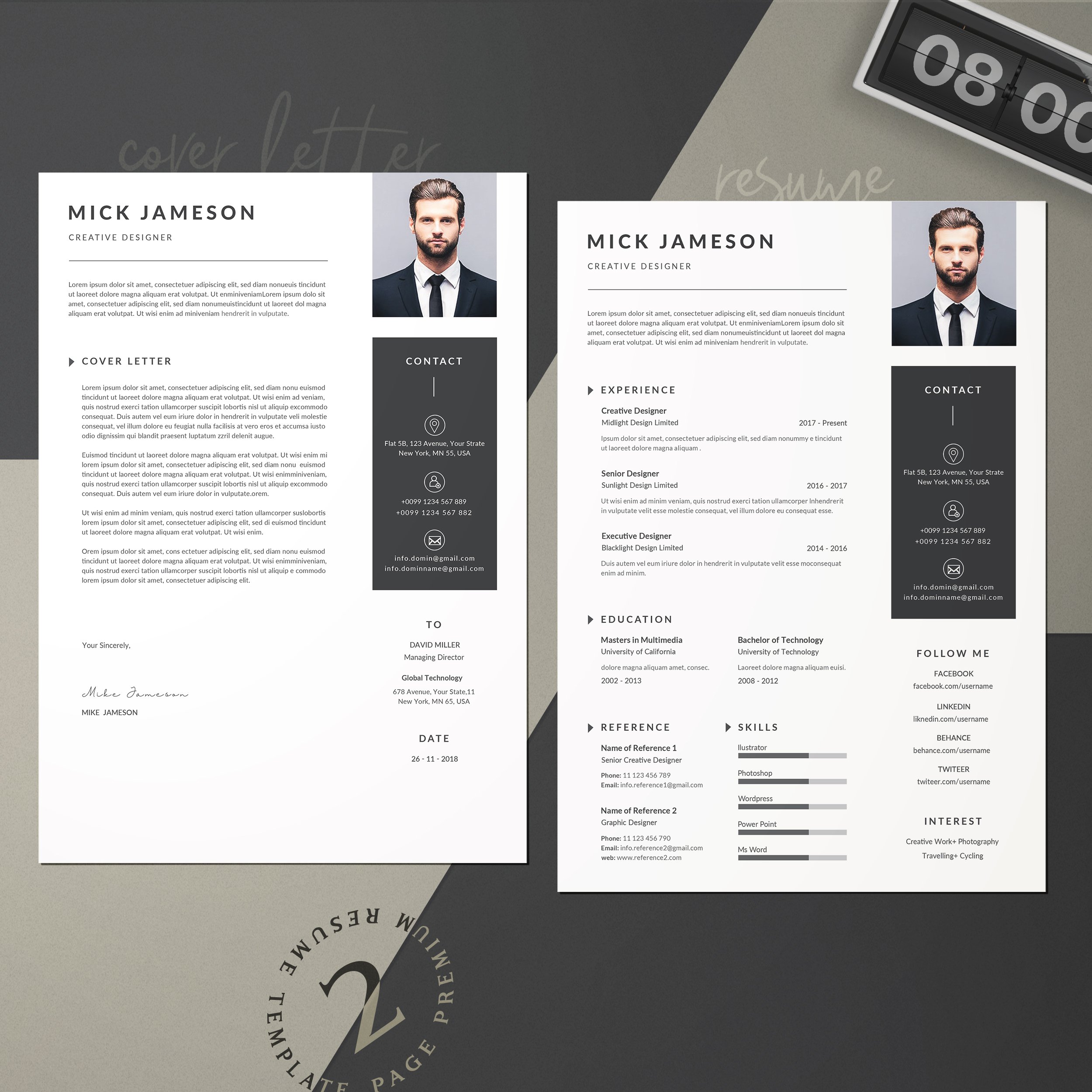 Resume Template / CV preview image.