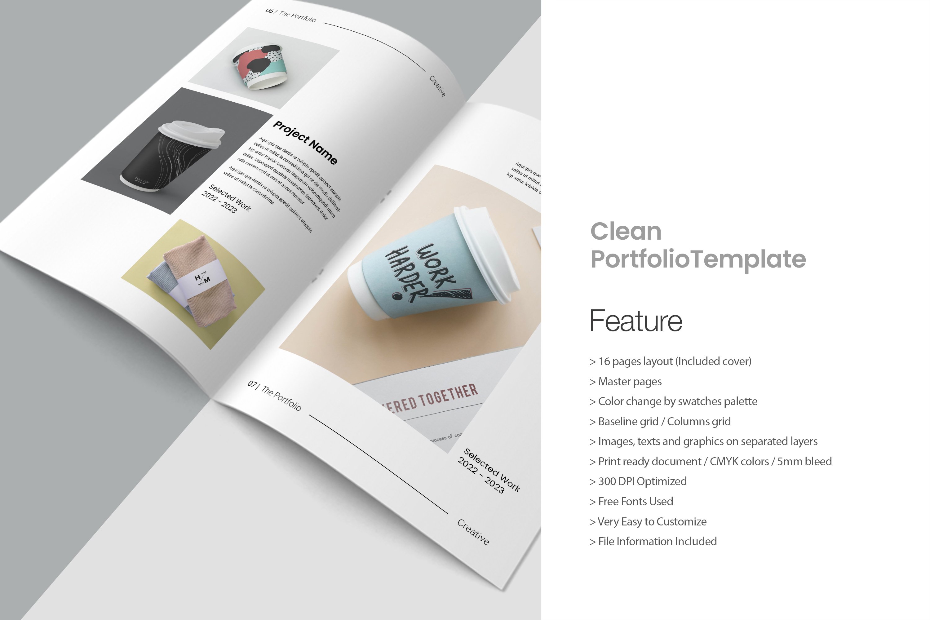 Clean Portfolio Template preview image.