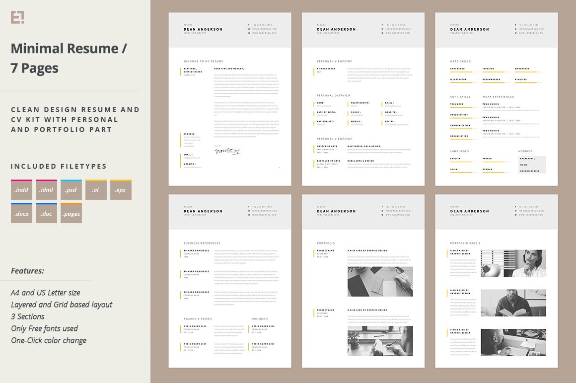 Resume & Cover Letter Template preview image.