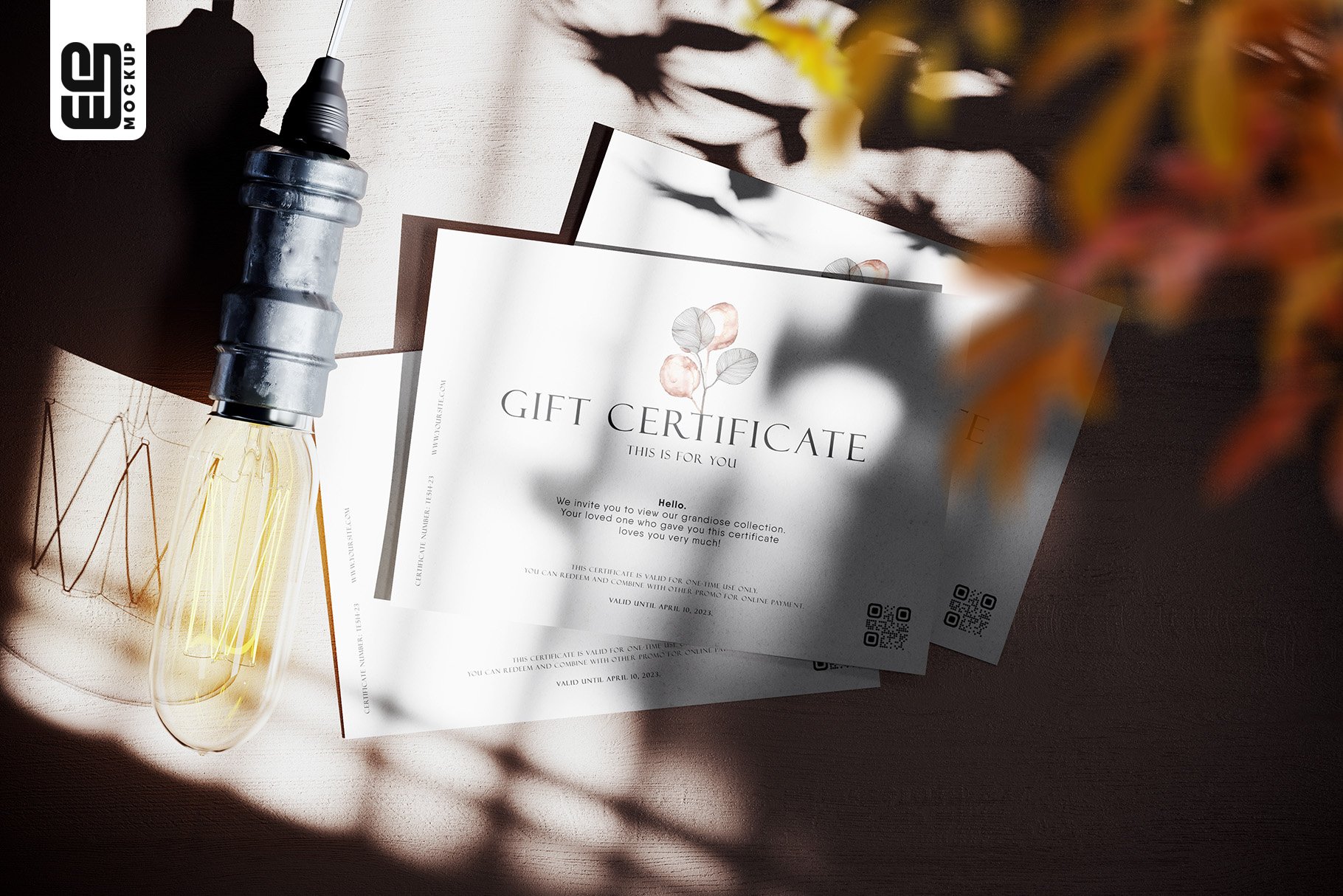 Gift Certificate / Voucher  Mockup preview image.