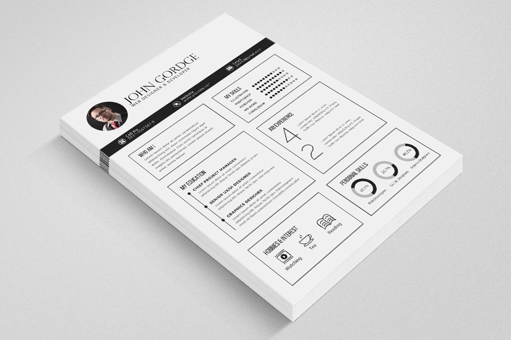 Clean Professional CV Word Templet preview image.