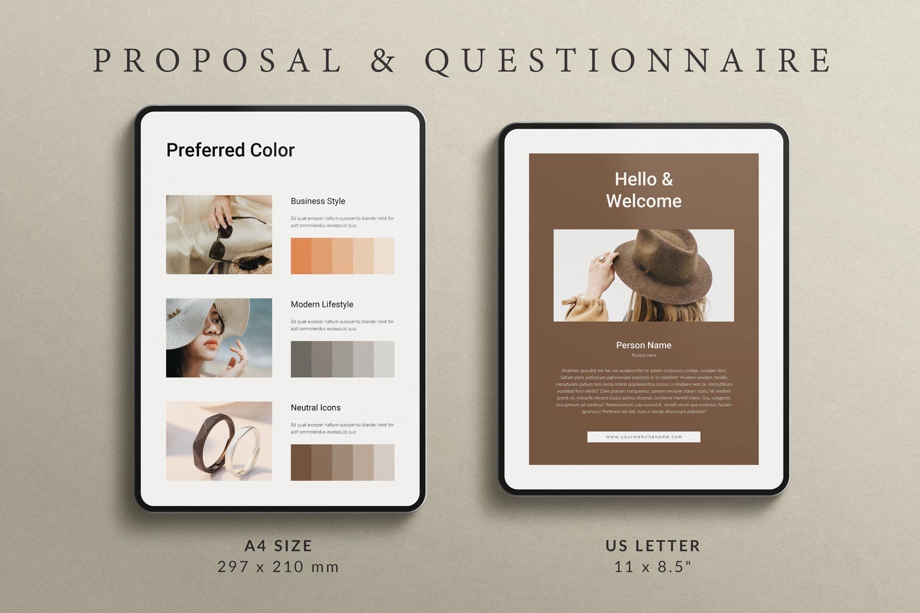 Proposal & Questionnaire Template preview image.
