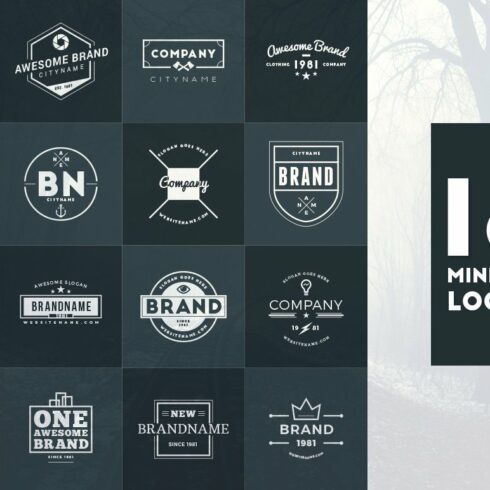 Set of 16 Minimal Logos cover image.