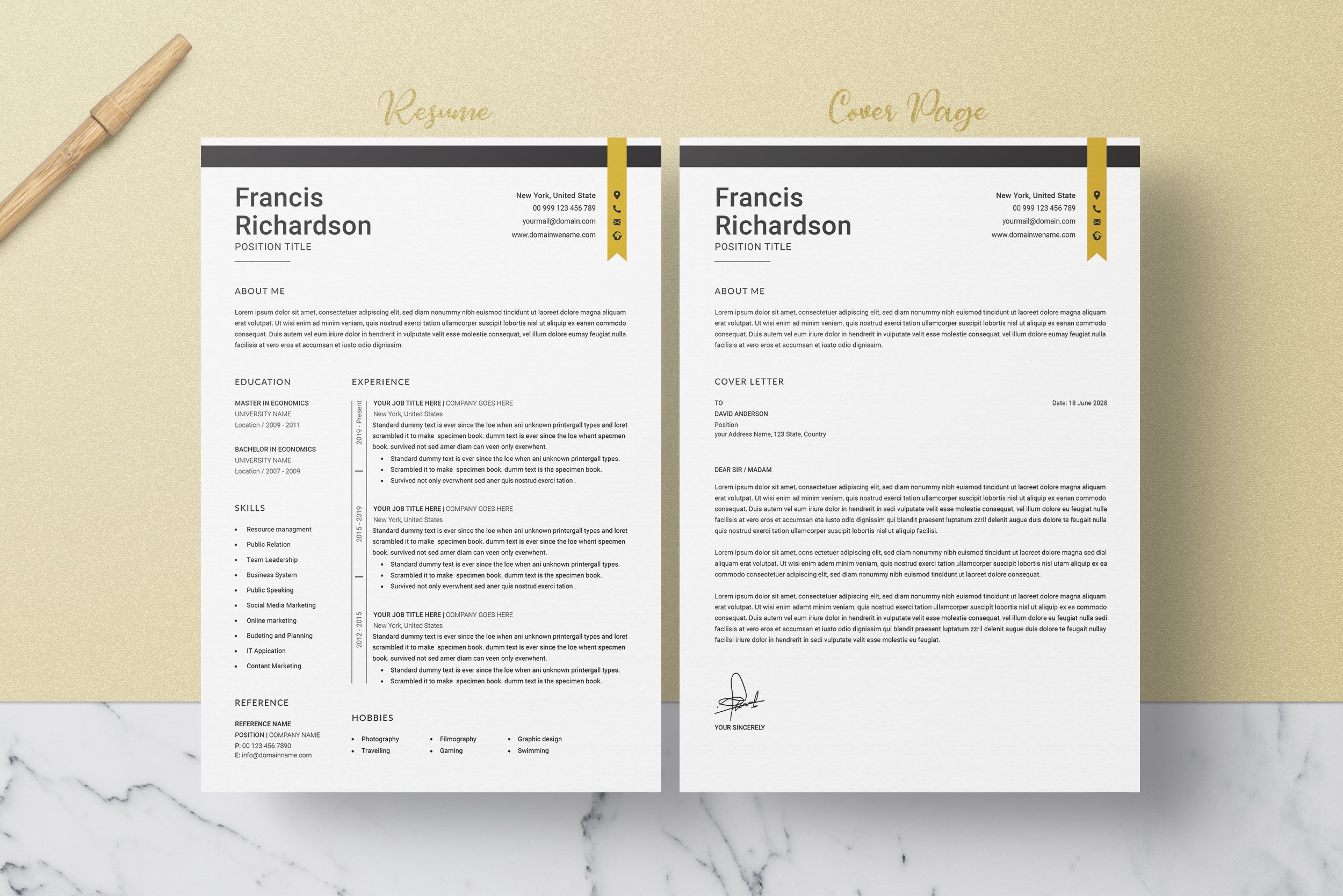 Clean Resume/CV Word preview image.