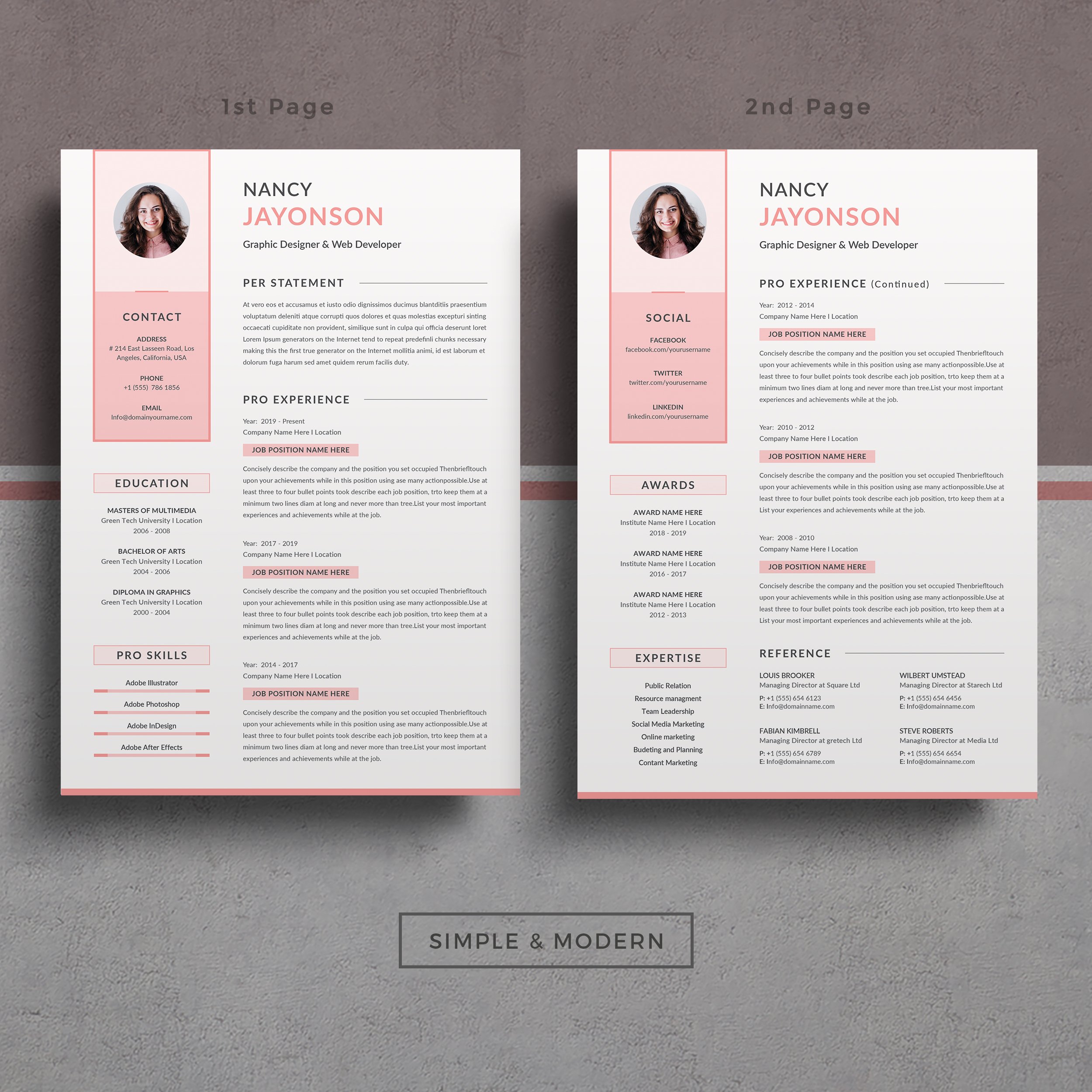 Resume/CV Word preview image.