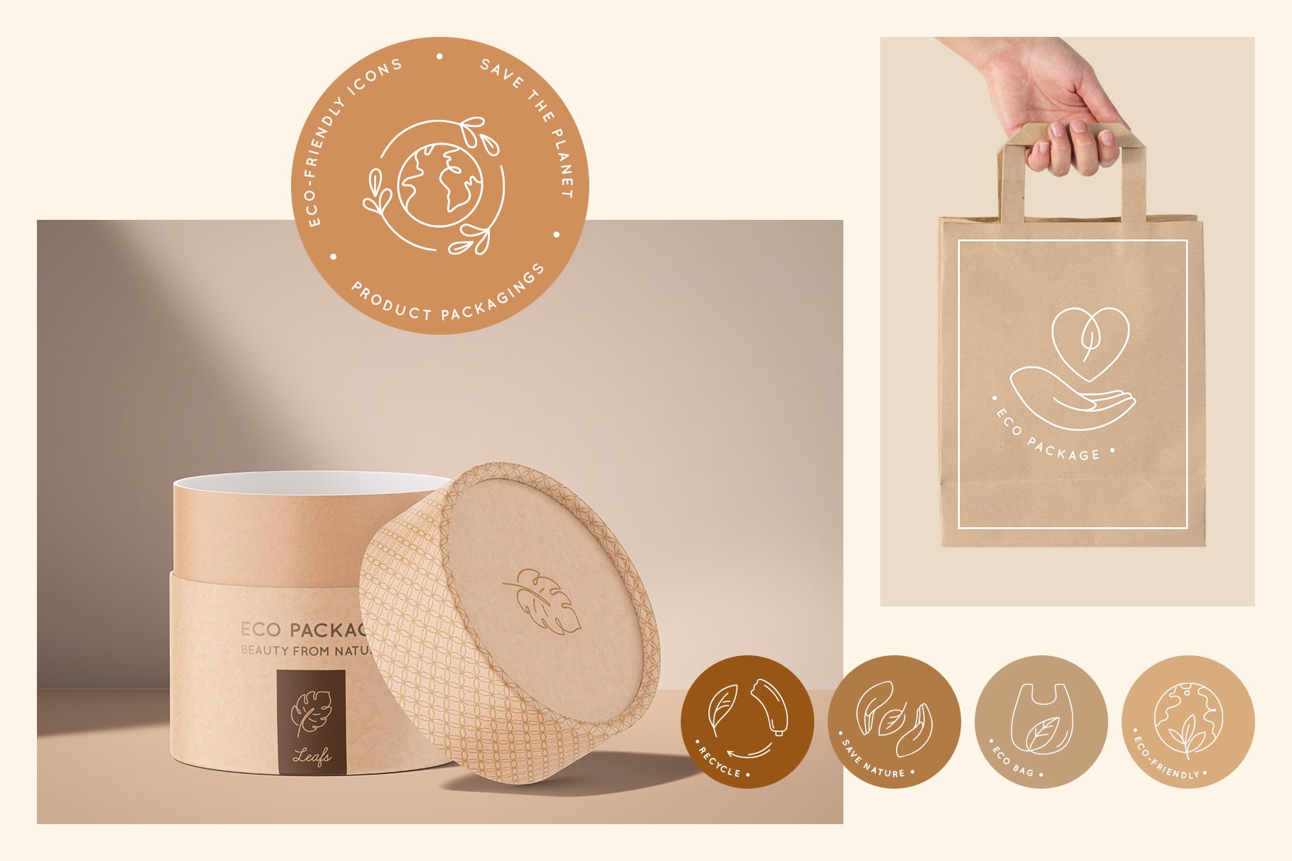 Sustainable Packaging Icons preview image.