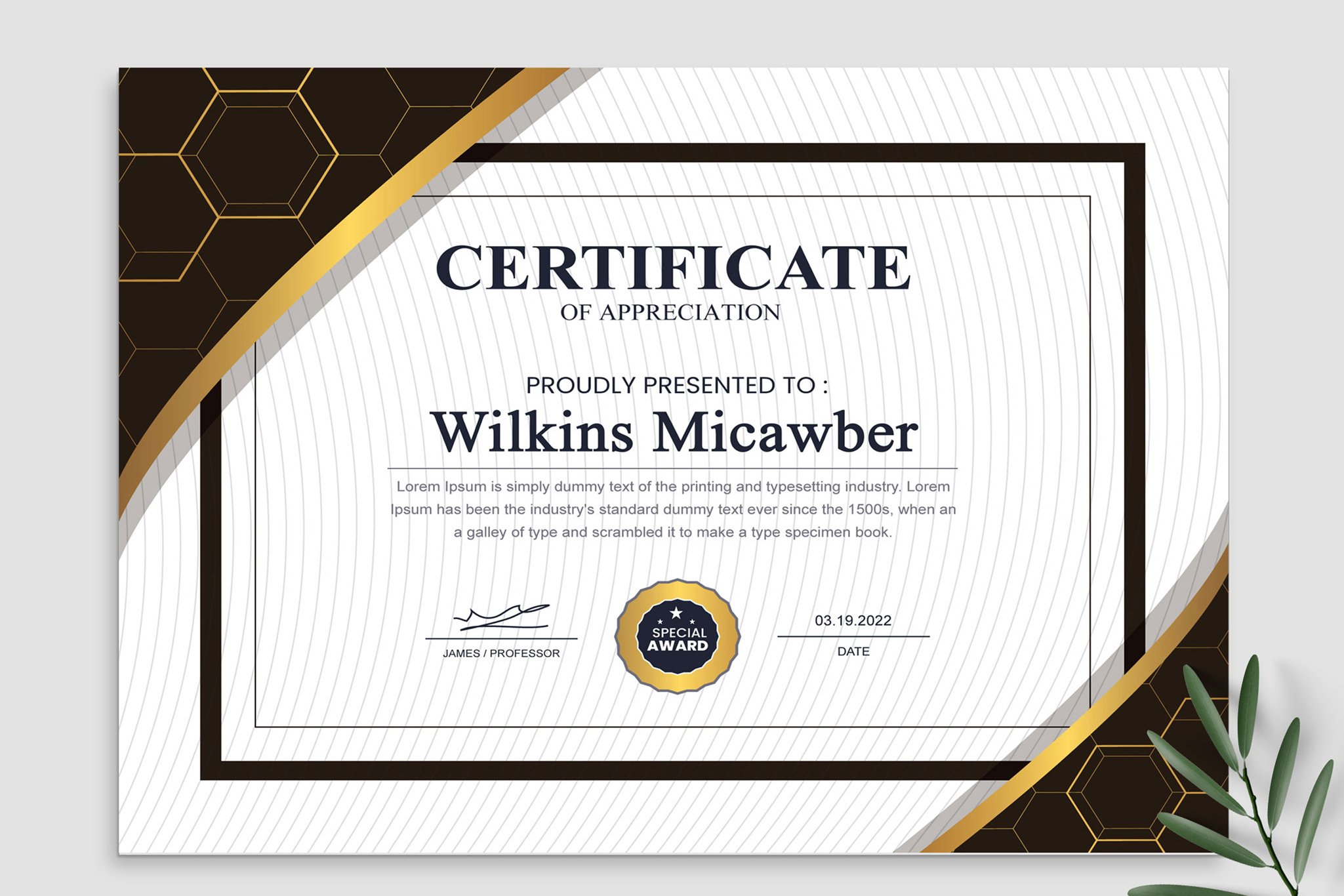 Printable Certificate Template cover image.