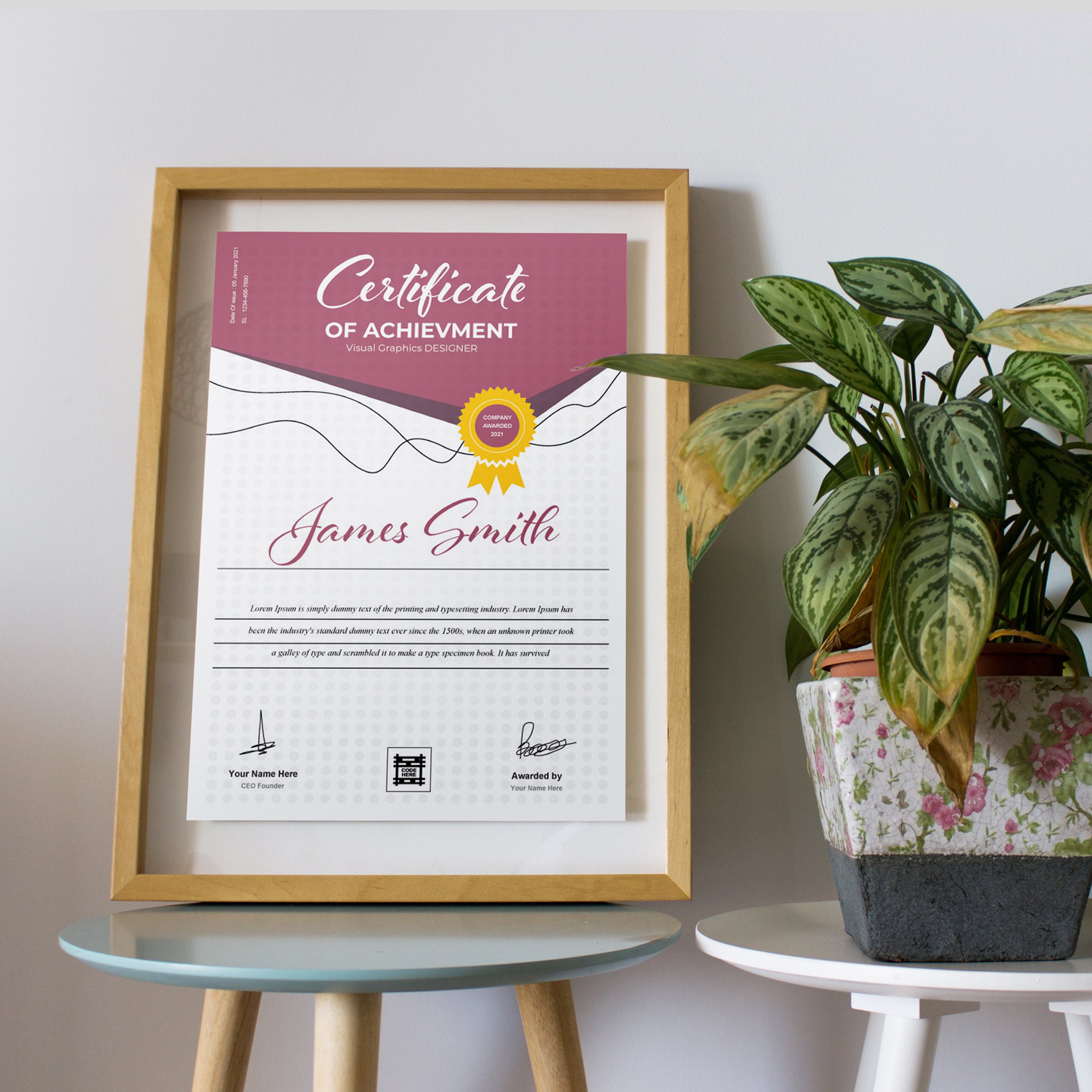 Achievement Certificate Design preview image.