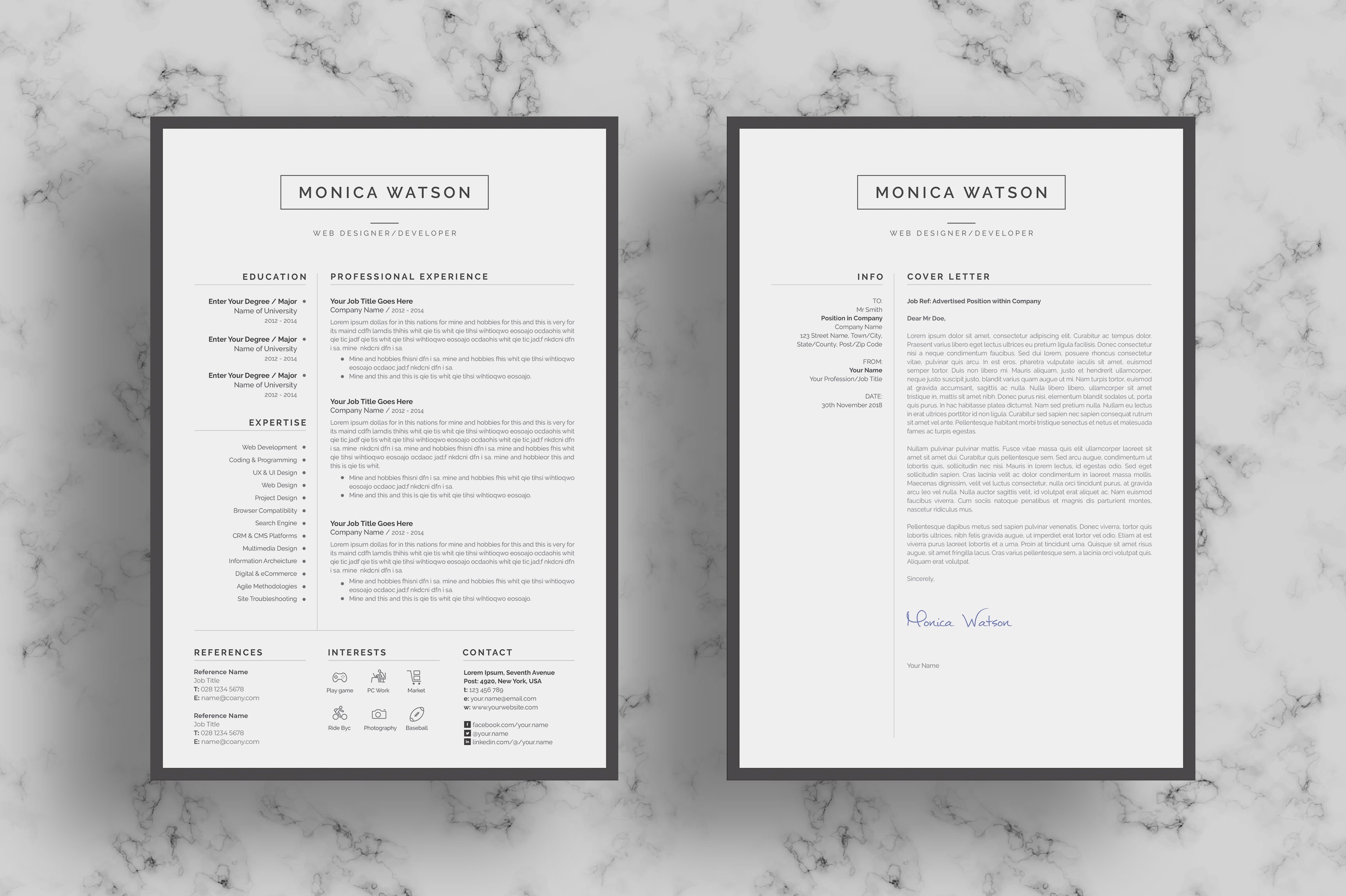 Resume Template | CV + Cover Letter preview image.