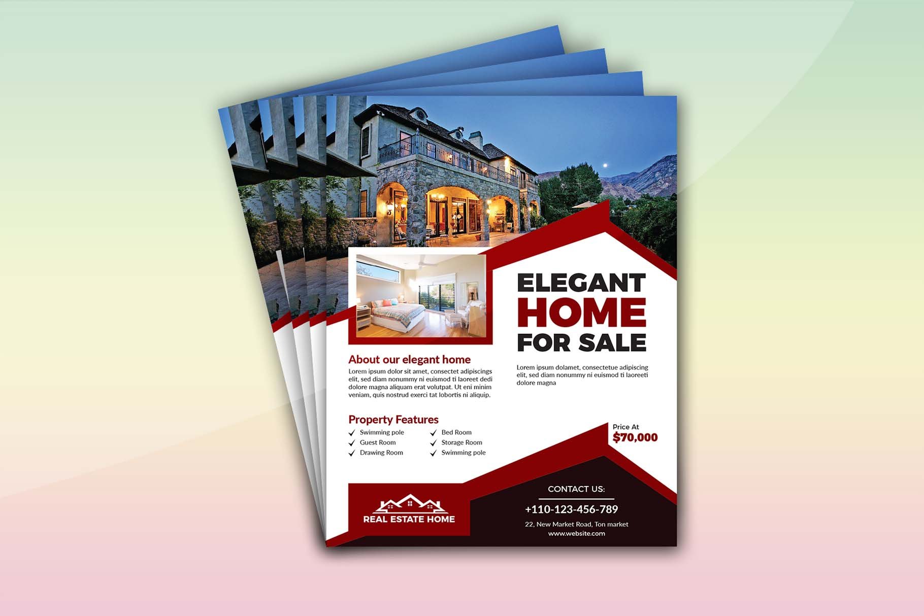 Real Estate Flyer Template (Editable preview image.