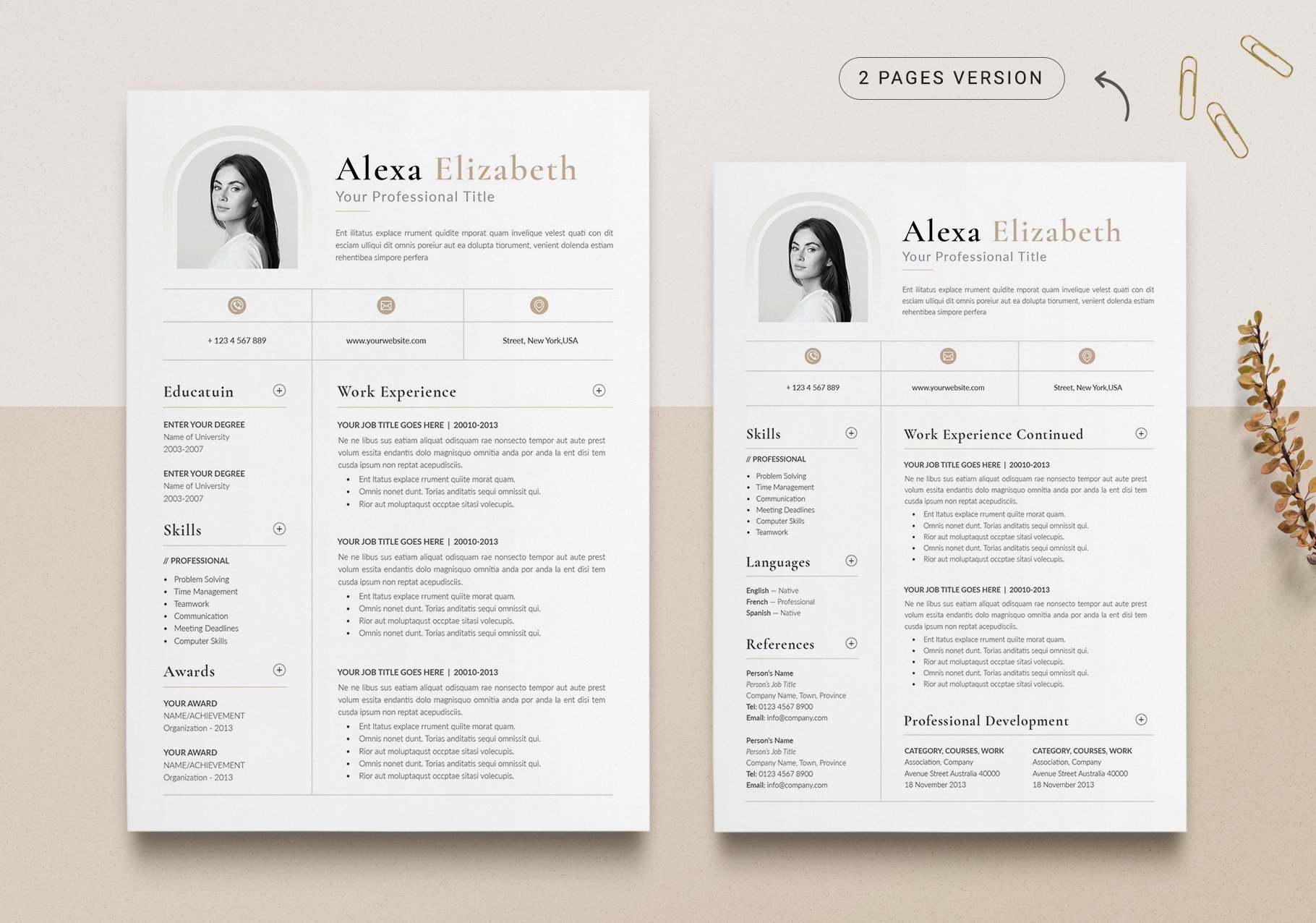 Clean Resume / CV preview image.