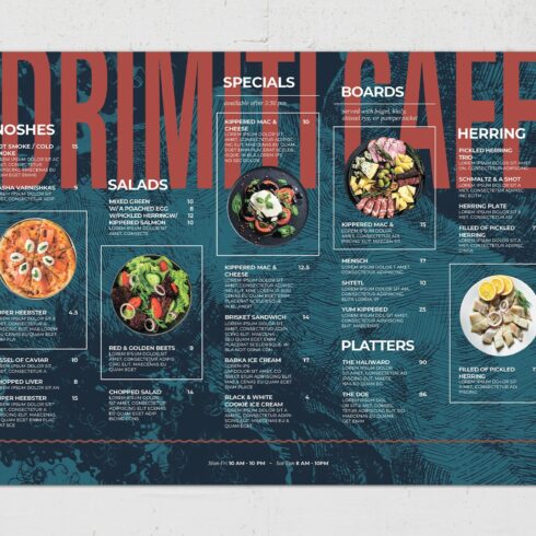 Restaurant Placemat Menu Template cover image.