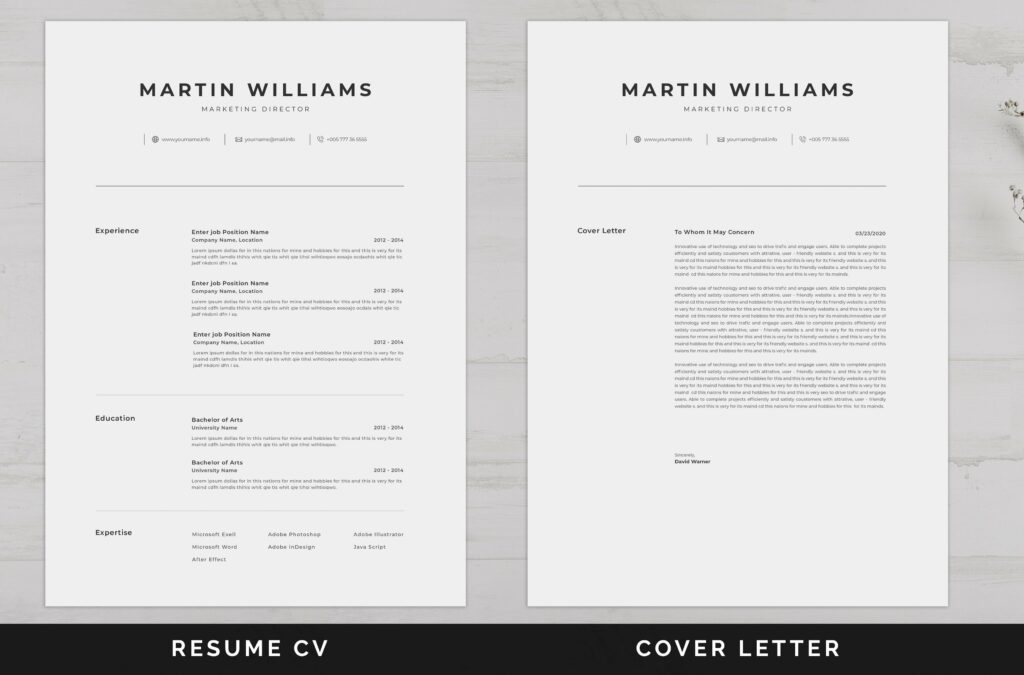 Clean Modern Resume Template – MasterBundles