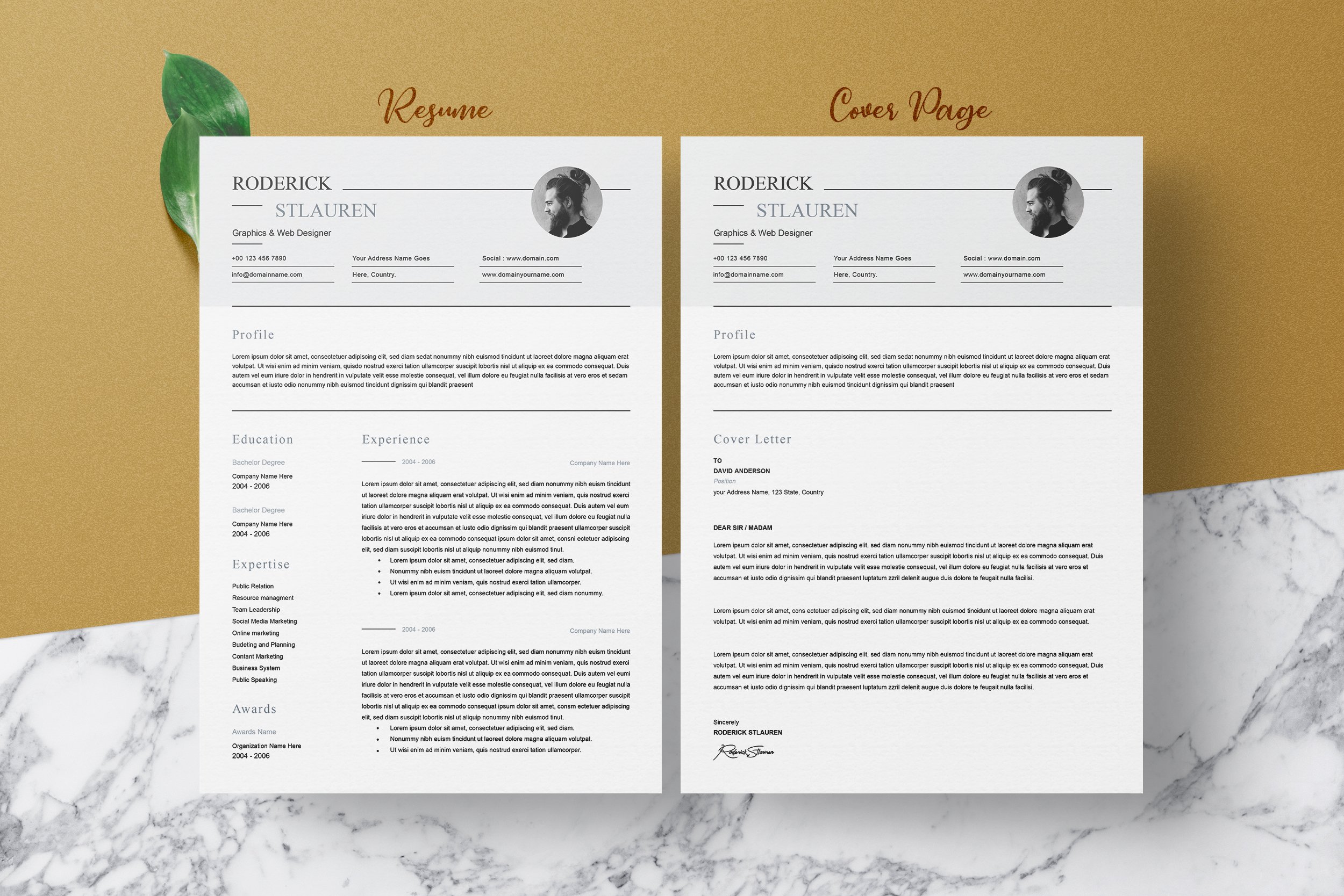 Clean Resume/CV Word preview image.